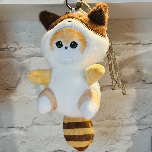 Mofusand inspired plush pendant keychain White design 
