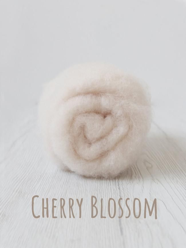 Carded wool for Needle Felting Maori DHG Carded Batt - Cherry Blossom