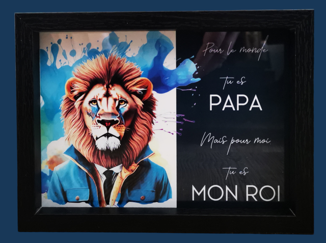 Cadre animaux papa, maman, fils ou fille