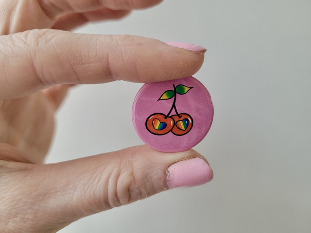 Pride Cherry Pin Badge