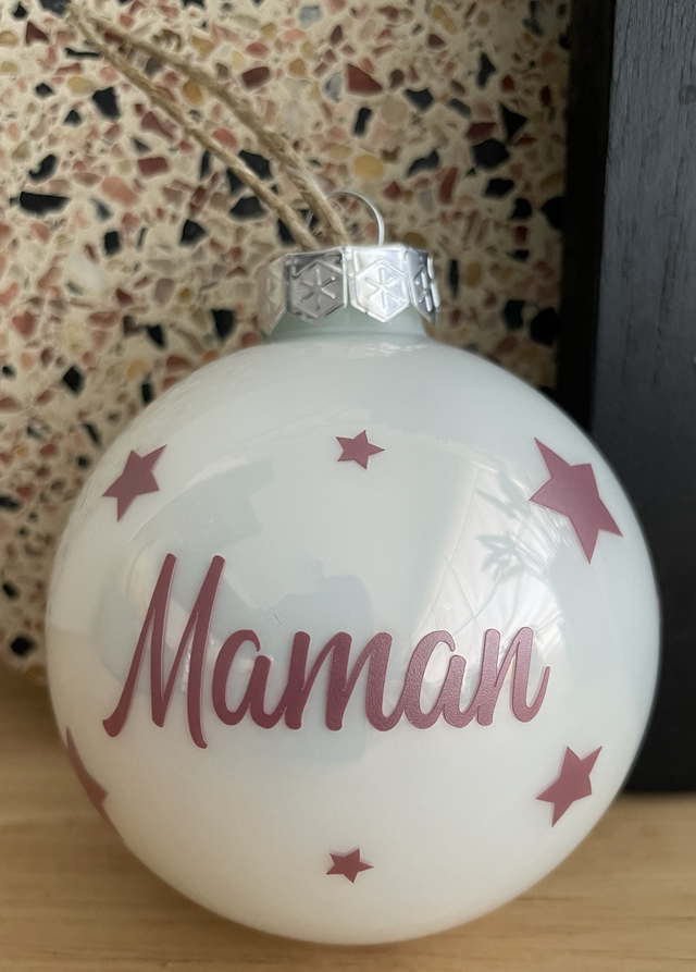 Boule de Noël en verre 8 cm - personnalisable