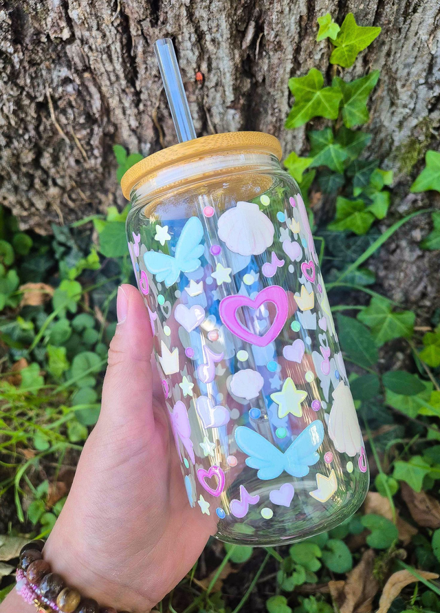 Verre canette avec bouchon et paille - Magical Girl