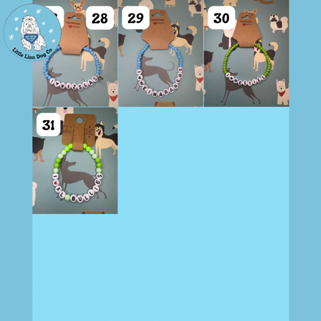 Handmade I Love Dog Breed Bracelet