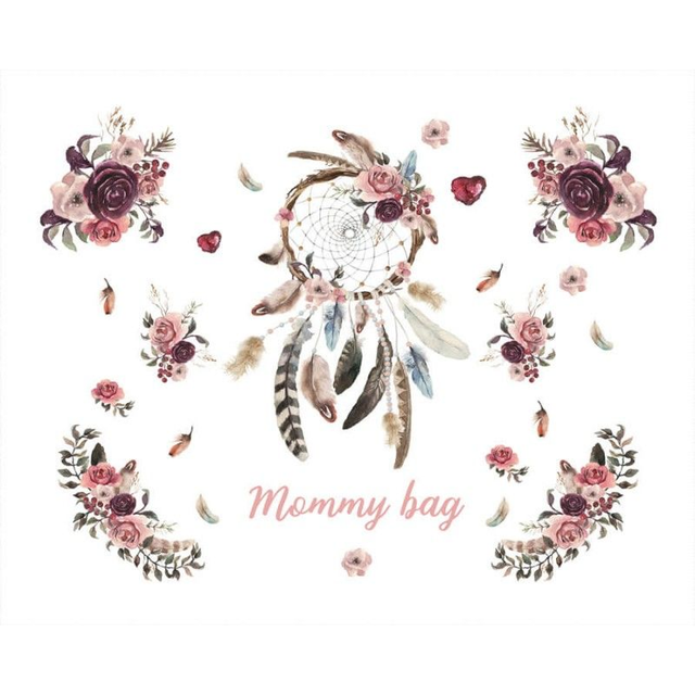 Panneau attrape rêve Mommy bag en Polyester imperméable fond blanc - 40x50cm