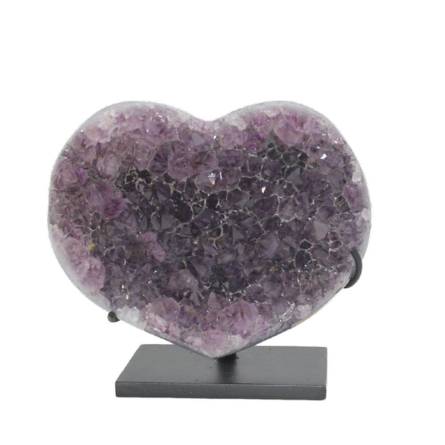 Géode d'Améthyste cœur qualité Extra 8 cm