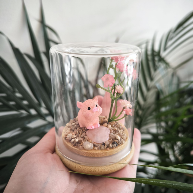 Ami protecteur - Cochon (quartz rose)