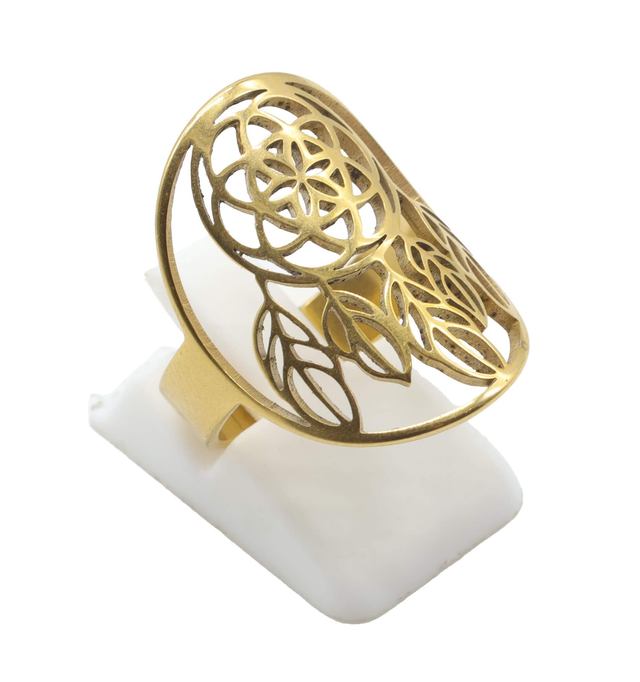  Bague Inox plaquée Or Attrape-rêves