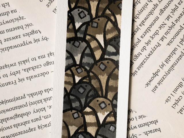 GOŁĘBIE zakładka do książki, ręcznie malowana akwarela