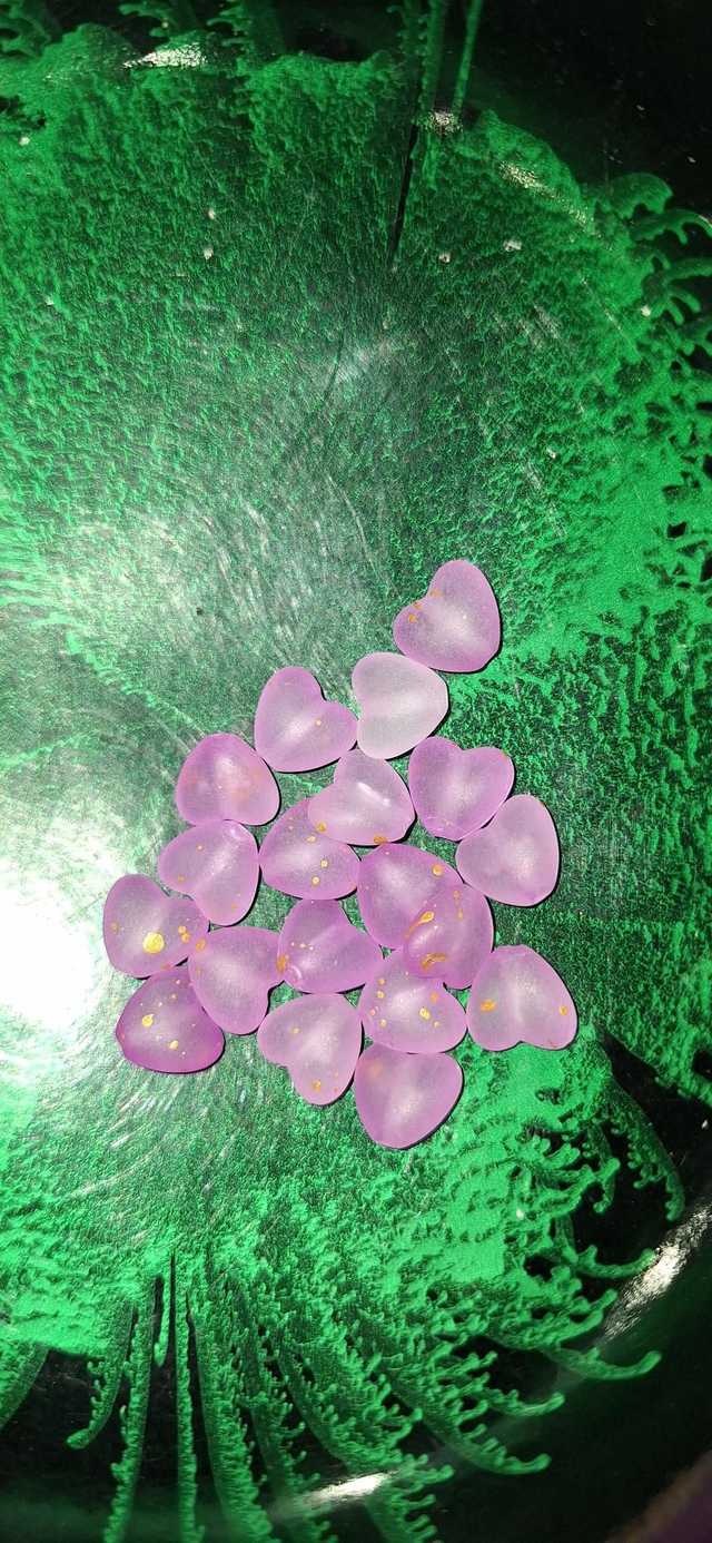 Acrylic hearts bright pink