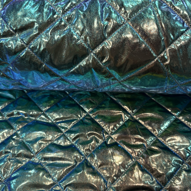 Metallic Aqua &amp; Gold Quilting