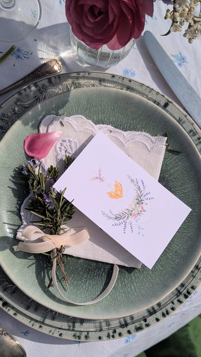 Signet baptême fleurs