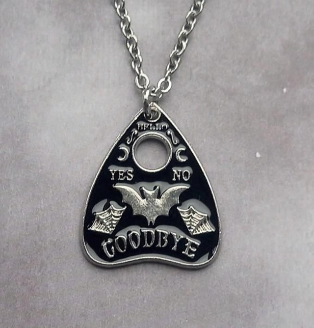Flying Bat Planchette Necklace 