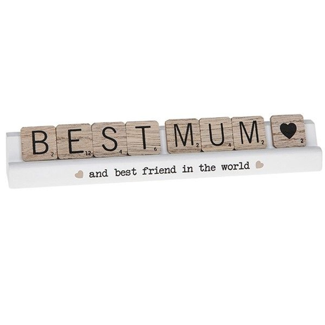 Best Mum Scrabble Style Table Plaque – Mum Gift &amp; Home Décor