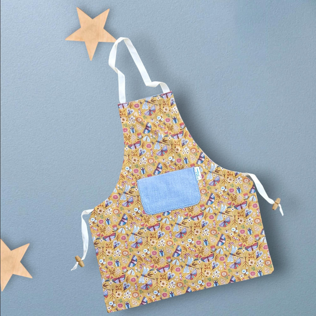 Tabliers de Cuisine ou Activités pour Enfants en Coton Personnalisés réglables motif Papillons