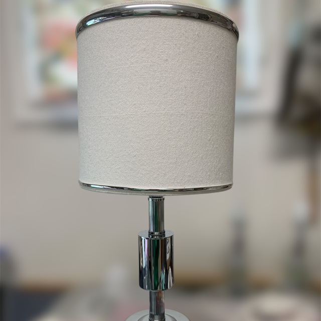 Lampe à poser inox / lin