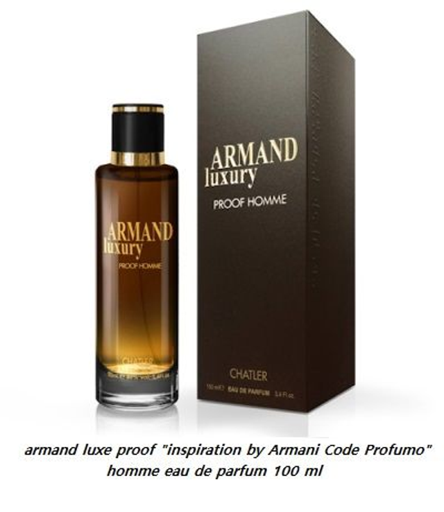 armand luxe proof " inspiration by Armani Code Profumo " homme eau de parfum 100 ml