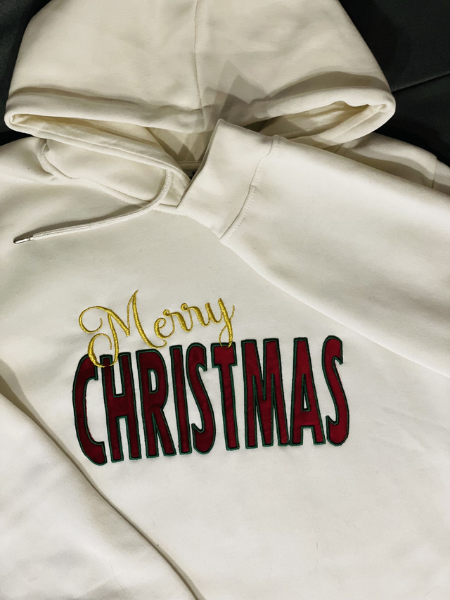 fichier broderie  Merry Christmas appliqué  - 4 Tailles / 11 Formats