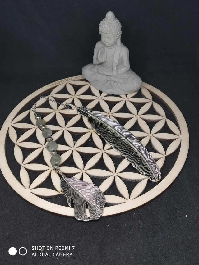 Marque-pages plume labradorite 