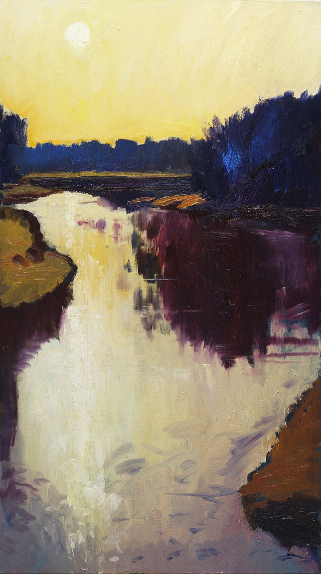 Nad Wieprzem, 110x60 olej płótno 2024 oprawiony