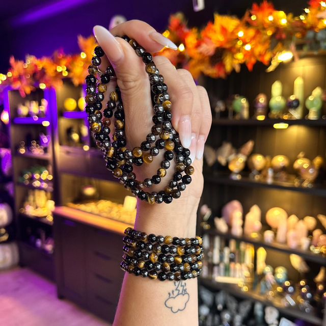 Tigers Eye / Obsidian / Hematite 6mm Bracelet