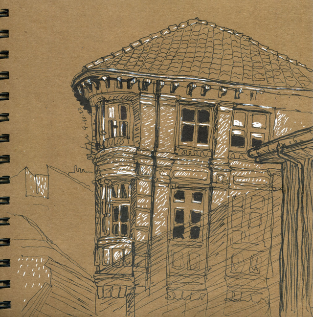 Dibujo edificio en Atxuri 