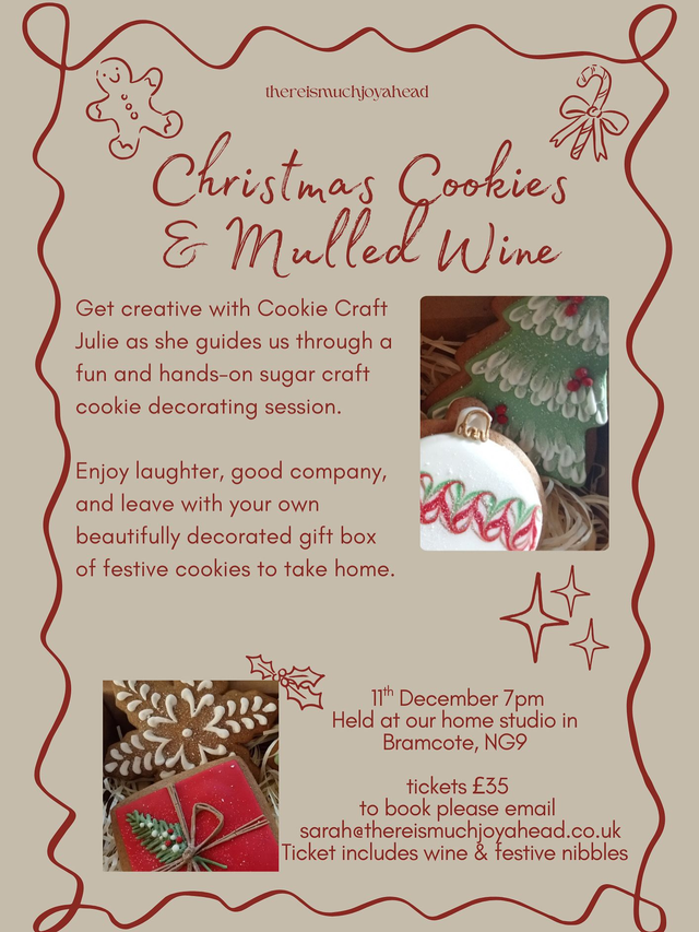 Christmas Cookies and Mulled Wine Workshop - 11th December 2025 - 7pm
