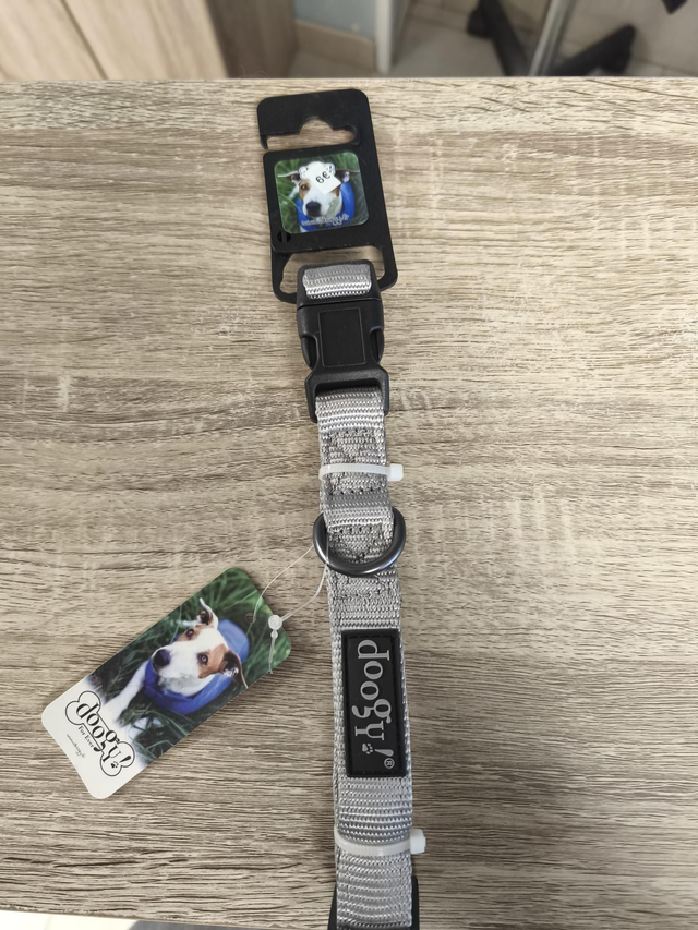 Doogy collier classic gris 37-54cm x 20mm