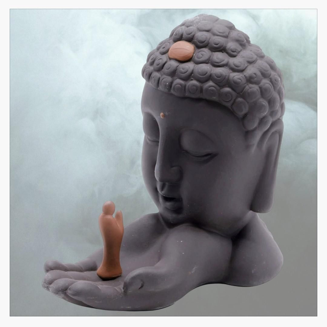 "Offrande à Bouddha" - Porte-encens Backflow 14 cm