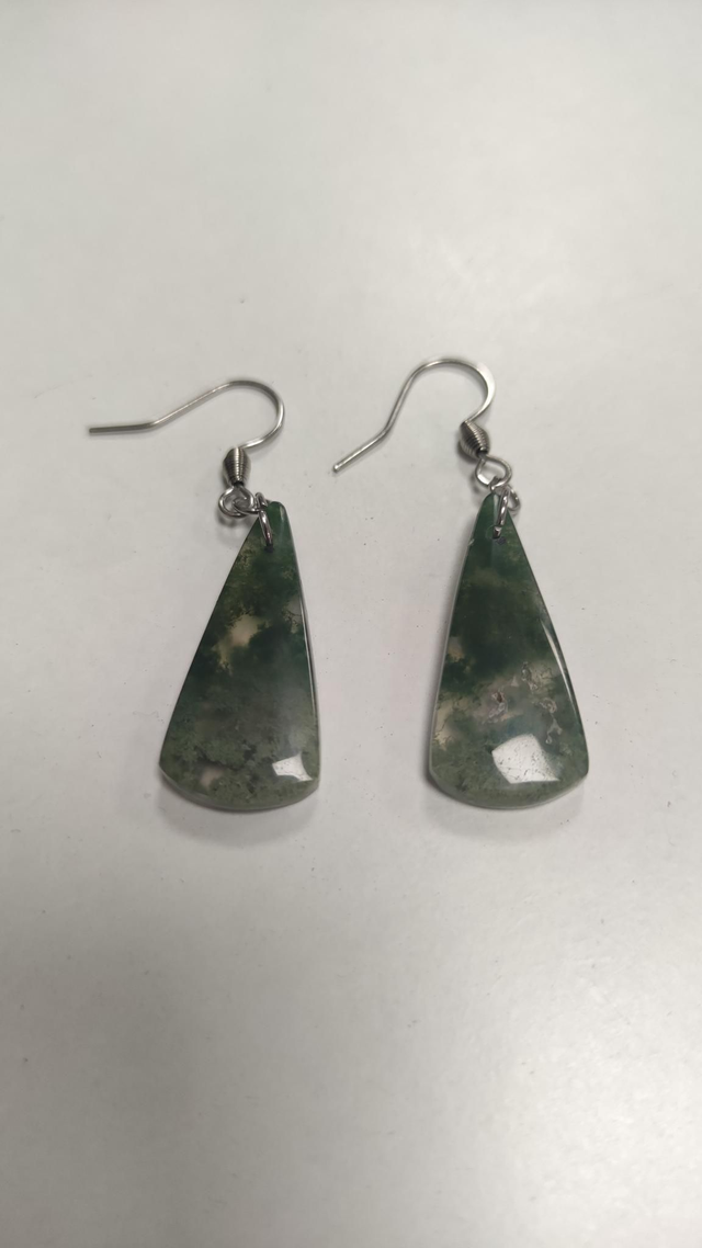 Boucles d'oreilles agate mousse 