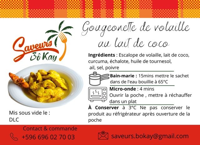 Gougeonette de volaille au lait de coco