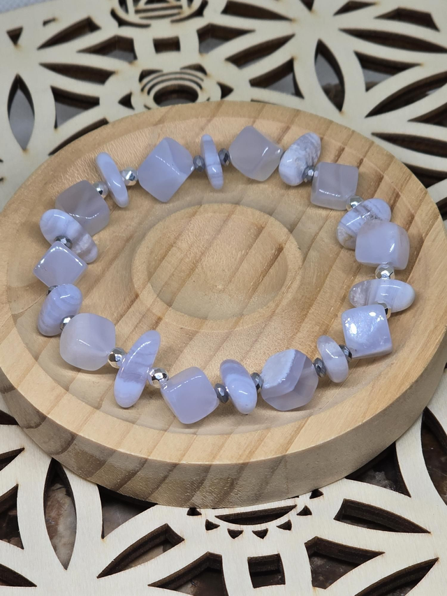 Bracelet Calcédoine carré XL 1,2 cm &amp; 1 cm 