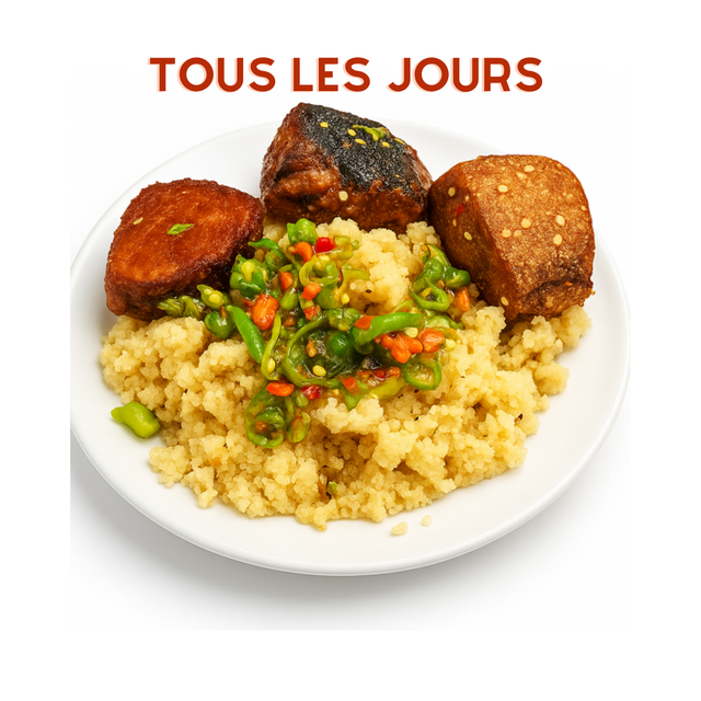 1-🐟 Garba (thon frit, attiéké) - TOUS LES JOURS