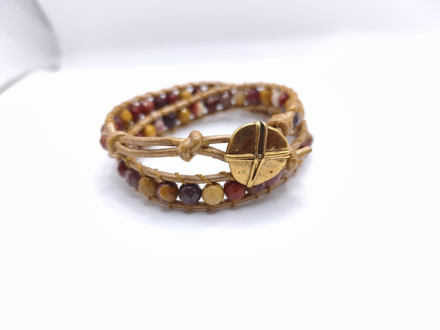 Bracelet double rang mokaite 