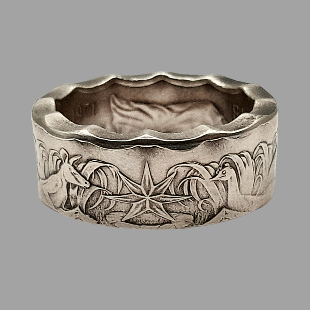 Australian Fifty Cents 1975 Coin Ring   