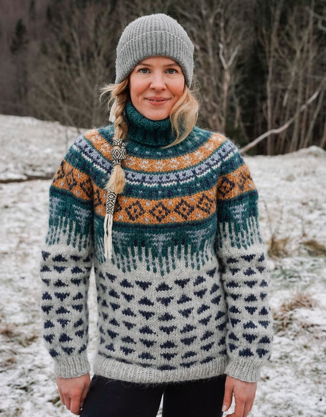 Alakay Sweater Kit - Col 03 (Light Ash Lopi Mix) - Wool &amp; Pattern - Linka Neumann