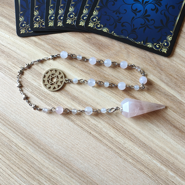 Pendule Quartz Rose chakra cœur - 0083PD