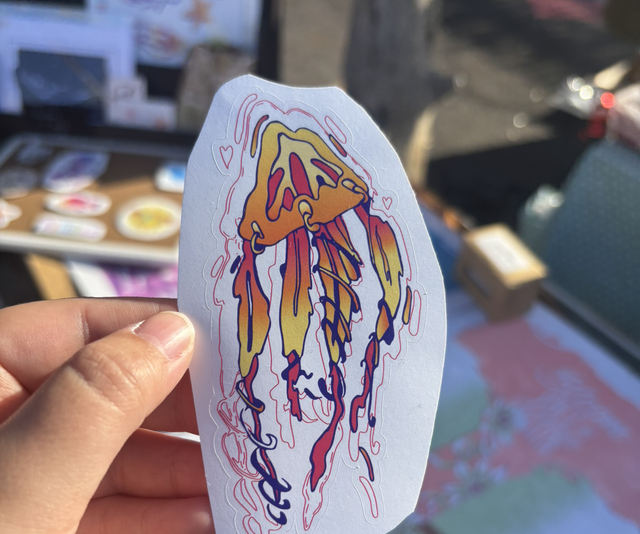 Sticker - Méduse orange 