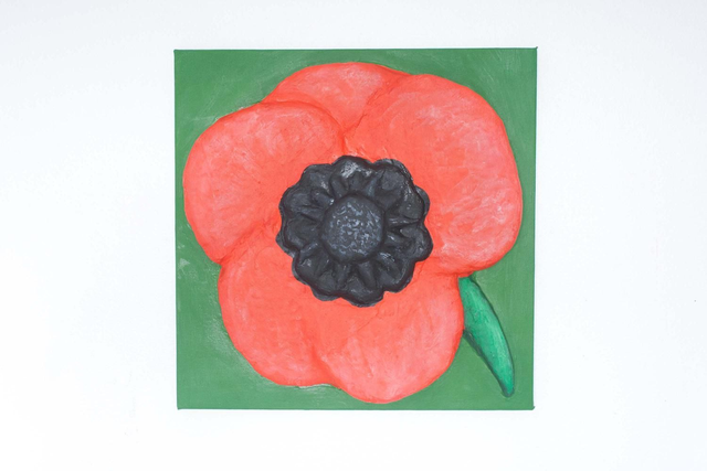 'Poppy' Original 3D Acrylic Painting by Artist Purple Faye.