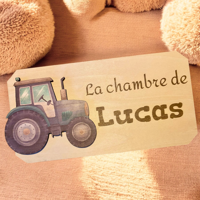 Décoration murale chambre bébé - Plaque de porte en bois personnalisée 3 modèles au choix