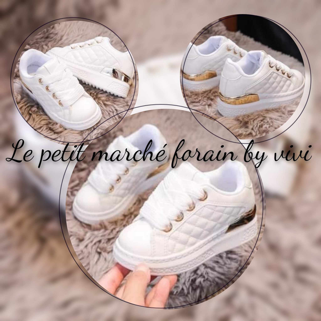 Baskets fille avec détails métallisés
