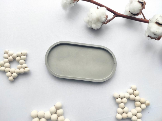 plateau en béton minimaliste 