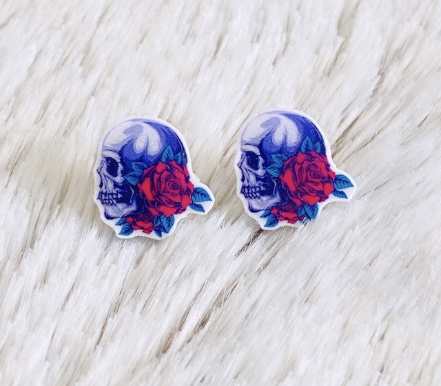 Boucles d’oreilles Skull Roses