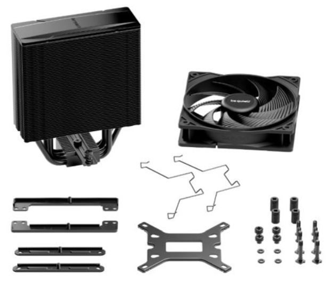 Be Quiet! BK039 Pure Rock 3 Heatsink & Fan, Intel & AMD Sockets, Pure Wings 3 Fan, 4 High-Performance Heatpipes, 190W TDP