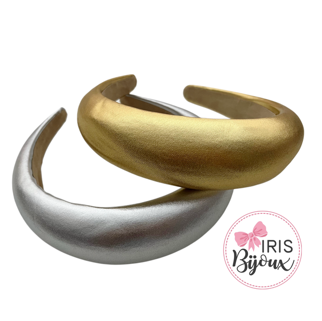 Cerchietto con bombatura alta metallizzato 