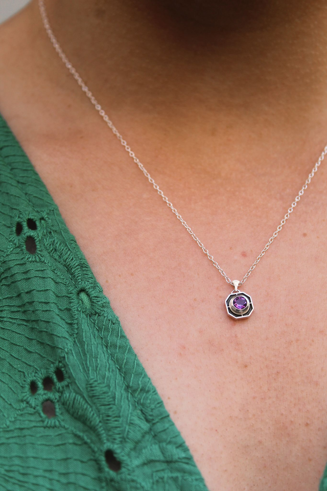 Collier émaillé Sonia | Améthyste