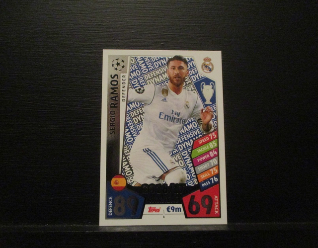Sergio Ramos - UEFA Champions League Match Attax 2017/18 Original Trading Card #6