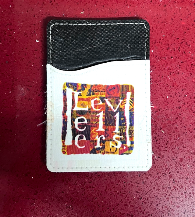 Levellers Credit Card Holder With Levellers Logo. 9.7cm by 6.6 cm