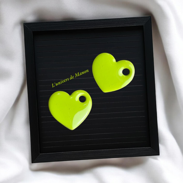 2 Pampilles coeur marbré (créoles interchangeables)  