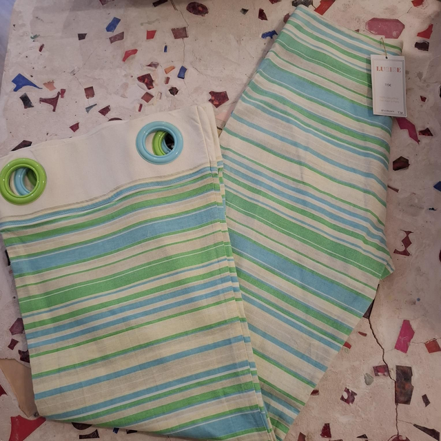 Luc6 pantalon rayé vert 