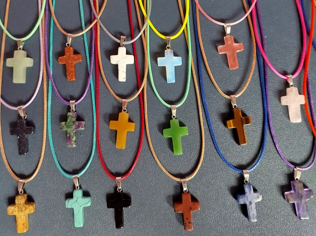 Gemstone Cross Necklace